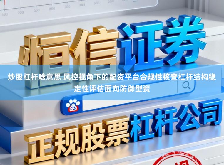 炒股杠杆啥意思 风控视角下的配资平台合规性核查杠杆结构稳定性评估面向防御型资